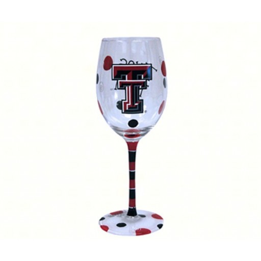 12962 12 Oz. Wine Glass Texas Tech Red Raiders