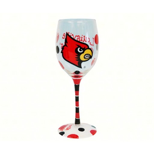 13285 12 Oz. Wine Glass - Louisville Cardinals