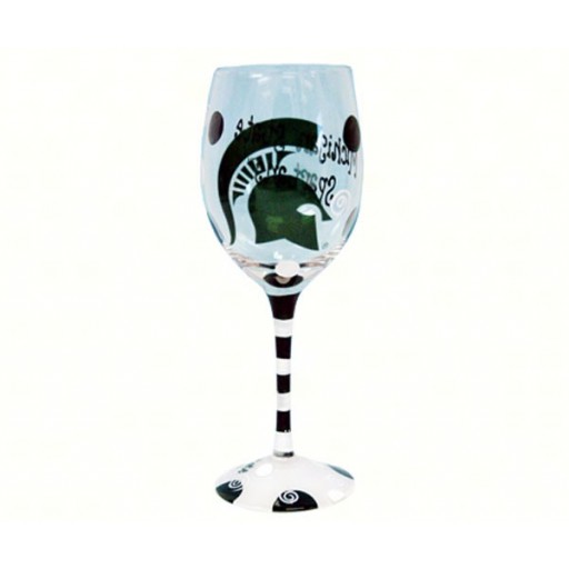 13286 12 Oz. Wine Glass - Michigan State Spartans