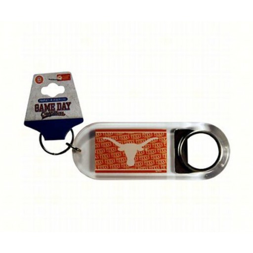 23646 Lucite Logo Bottle Opener Keychain - Texas Longhorns