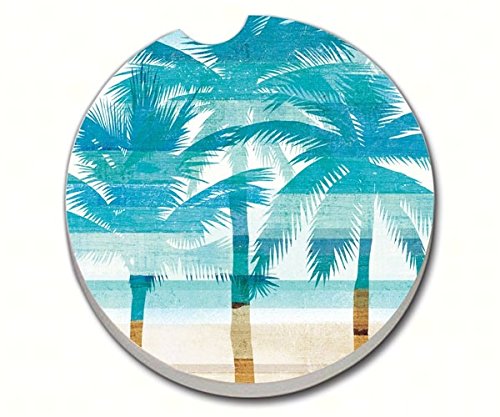 Counter Art Cart08395 Beachscape Palms Car Coaster