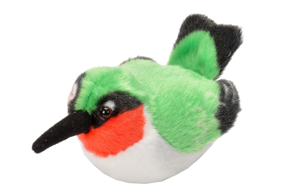 Wr18226 Ruby-throated Hummingbird Stuffed Animal With Sound - 5 In.