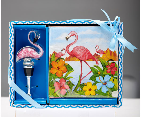 Ls Arts Hs-072 Napkin & Stopper Set - Flamingo