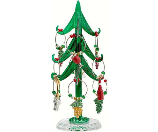 Ls Arts Tr-004 Wine Tree With 9 Enamel Sommelier Wine Charms - 6 In.