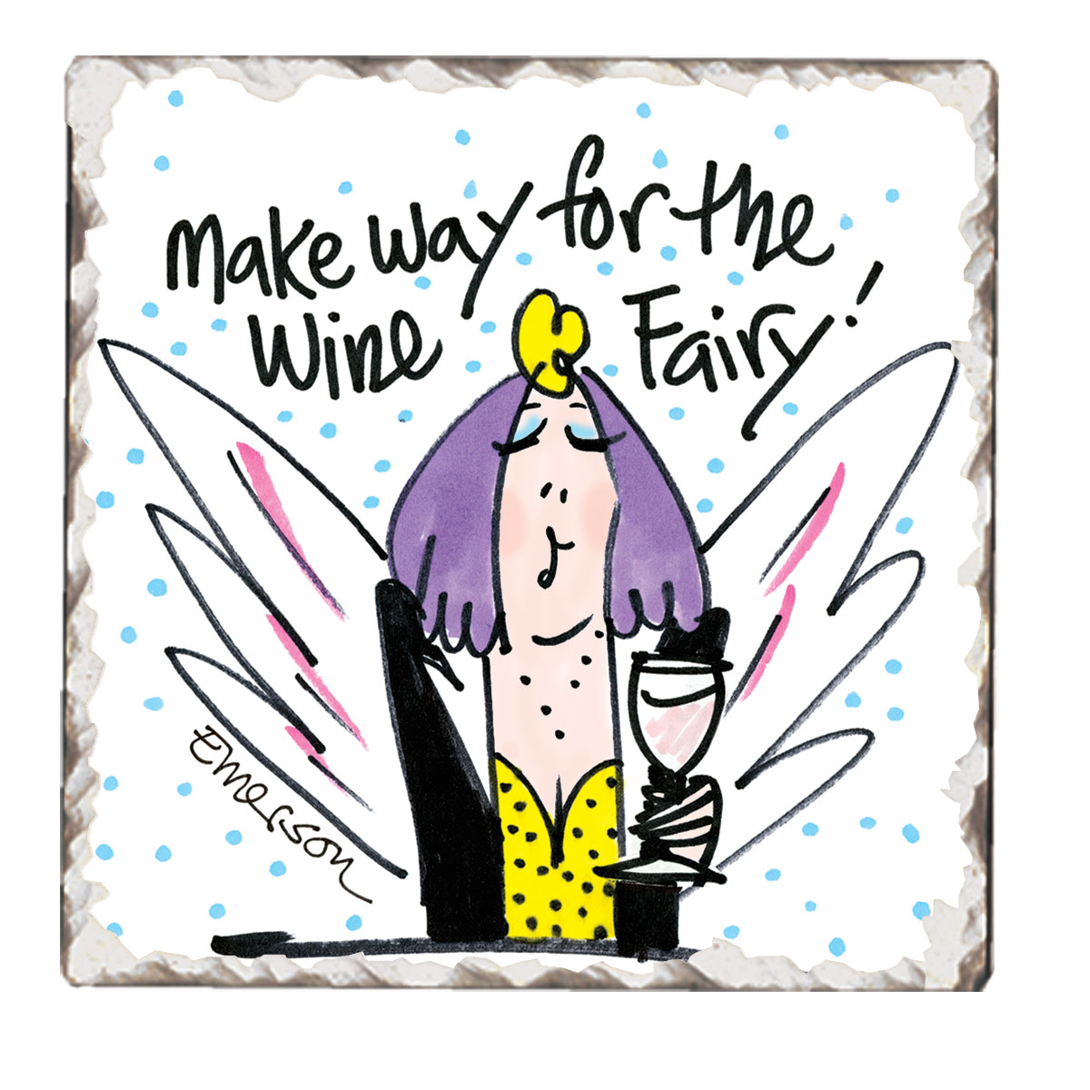 Counter Art Cart67461 Tumbled Tile Wine Fairy