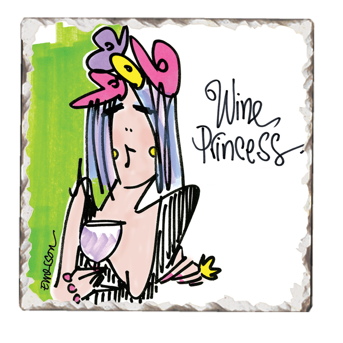 Counter Art Cart67466 Tumbled Tile Wine Princess