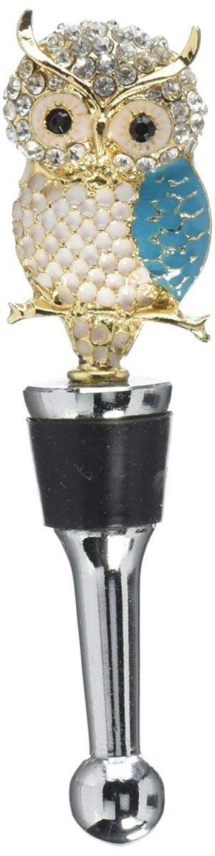 Ls Arts Bs-478 Bottle Stopper - Owl With Stones