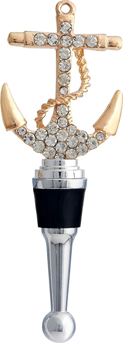 Ls Arts Bs-486 Bottle Stopper - Anchor With Stones