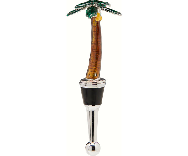 Ls Arts Bs-520 Bottle Stopper - Palm Tree Enamel