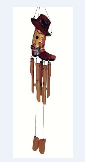 Se3361022 Cowboy Hat And Boot Bamboo Chime