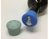 Capau2x17 Snowman And Snowflake Silicone Wine Bottle Cap