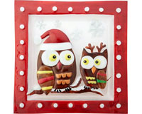 Xm-933 11.5 X 5 In. Square Holiday Owls Christmas Platter