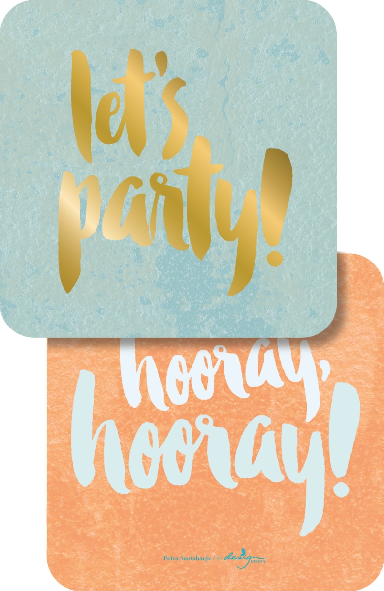 Design74808403 Lets Party Pink Paper Coasters