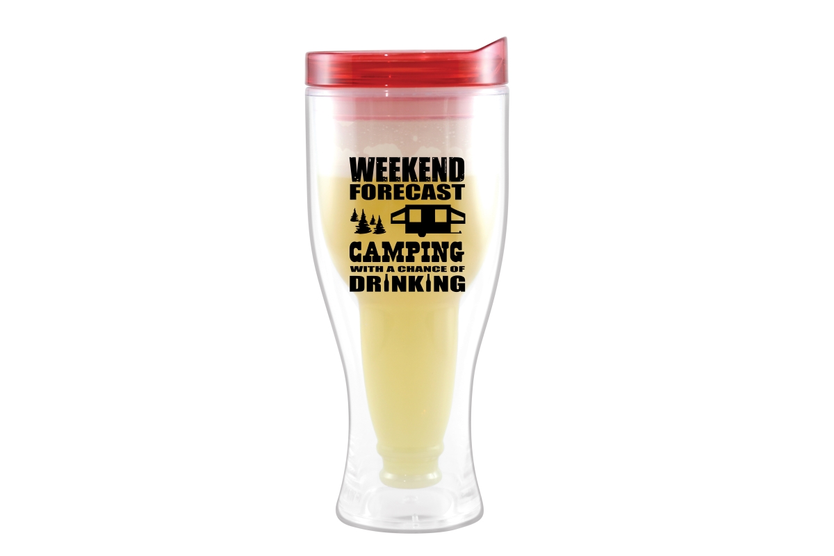 Ac2000-cc1 Camping Forecast Beer Buddy Beer Tumbler, Red