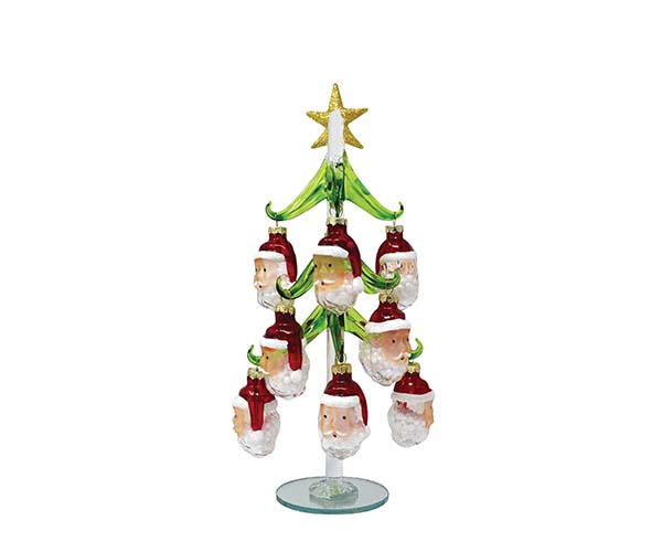 Xm-1118 10 In. Green With 12 Santa Ornaments Tree
