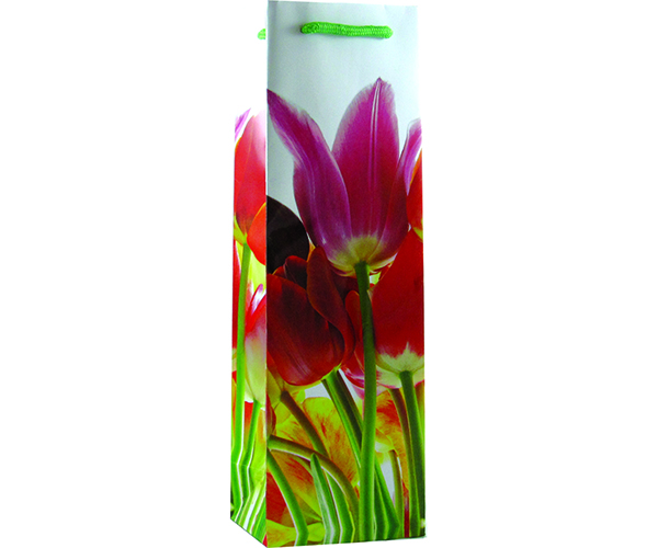 P1tulips Printed Paper Bottle Bags, Tulips