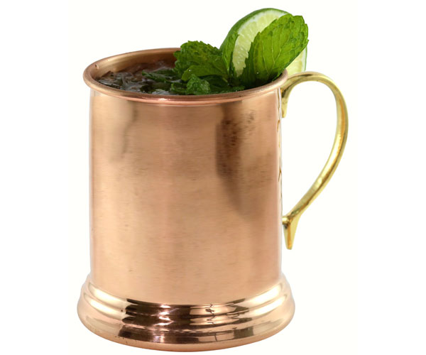 Ac6008 24 Oz Copper Tankard Smooth With Brass Handle