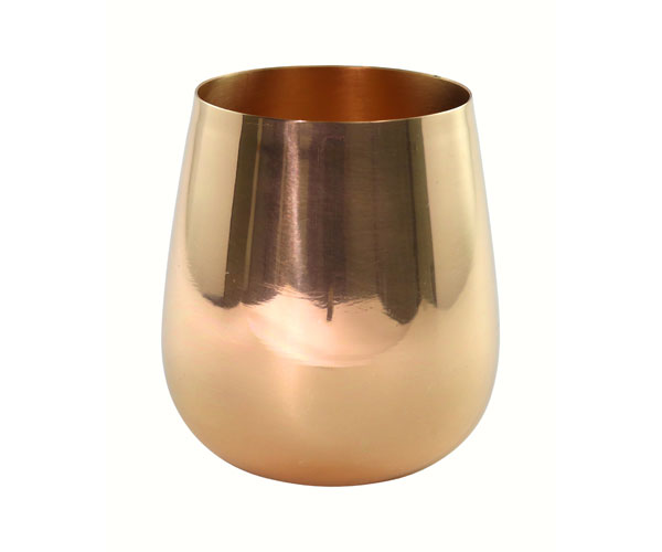 Ac6012 12 Oz Copper Stemless Wine Glass - Smooth