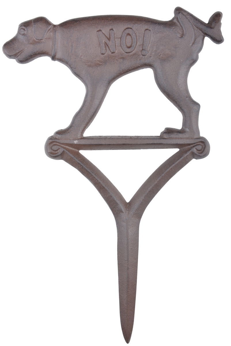 Bfbhb15 No Peeing Yard Sign Cast Iron, Antique Brown