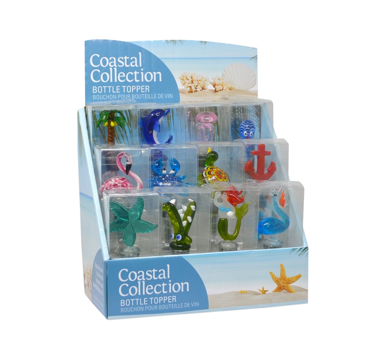 Bs-1010 Coastal Collection Bottle Stopper Display - 12 Piece