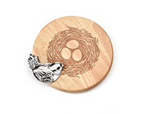Giftcraft Gift490002 Bird Oak Cheese Board With Spreader