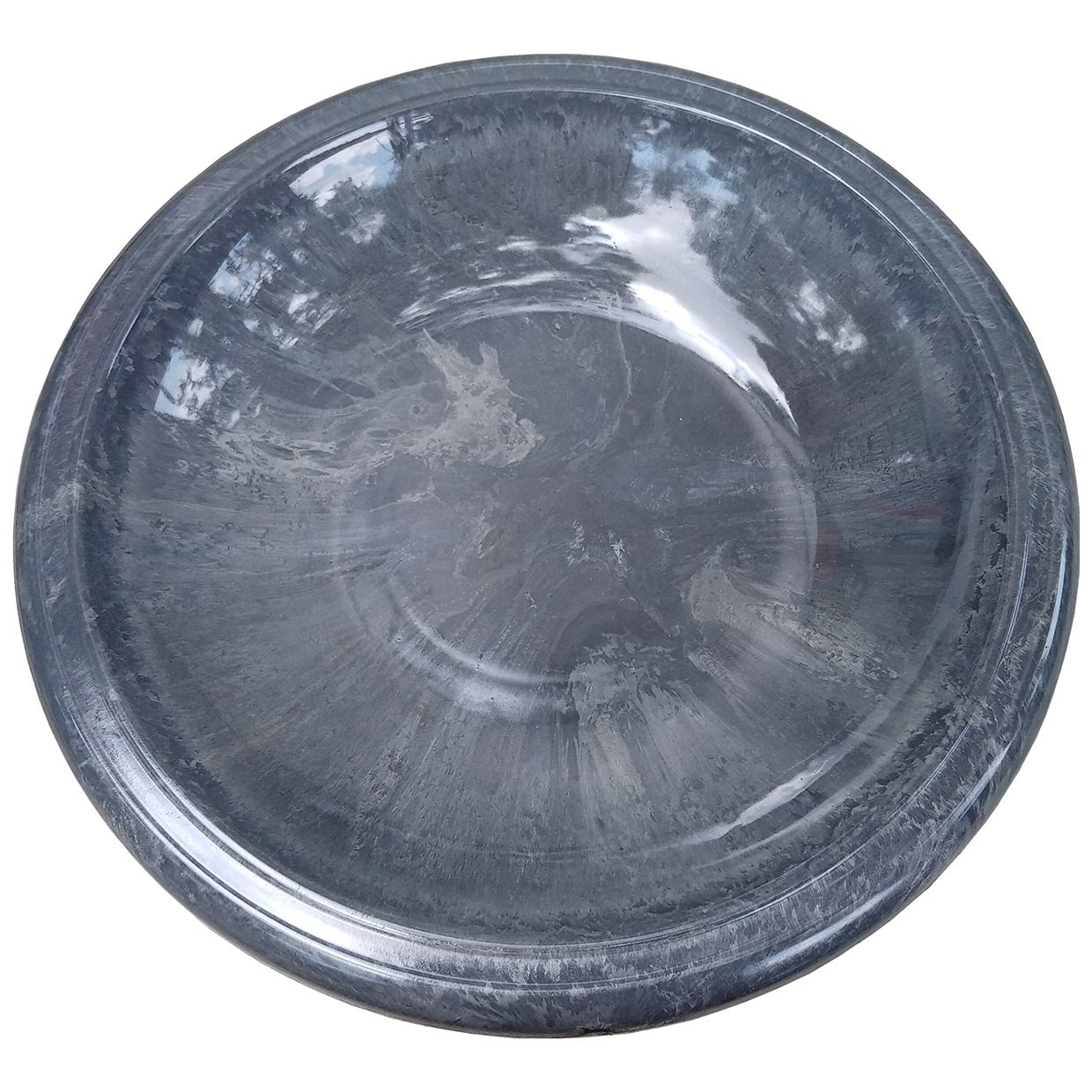 Tdi41895t Gloss Bird Bowl With Rim, Cool Grey