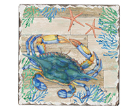 Counter Art Cart67766 Crab Life Single Tumble Tile Coaster
