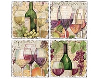 Counter Art Cart88516 Wine Country Assortment Coasters - Pack Of 4
