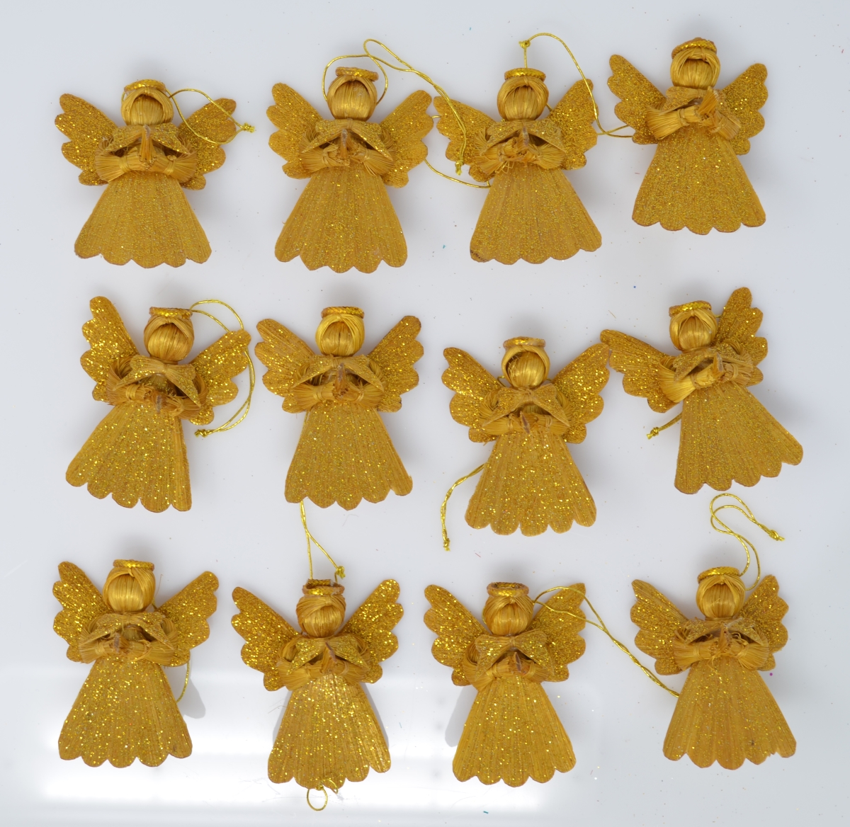 Angel0116g Argel Angel Figurines, Gold With Gold Dust - 12 Piece
