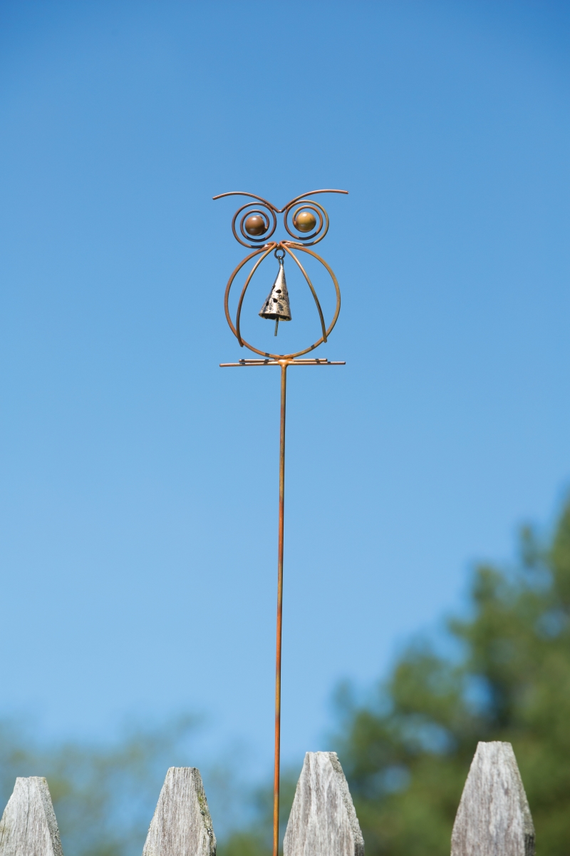 Ancientag86057 Owl With Bell Flamed Garden Stake - 4 Piece
