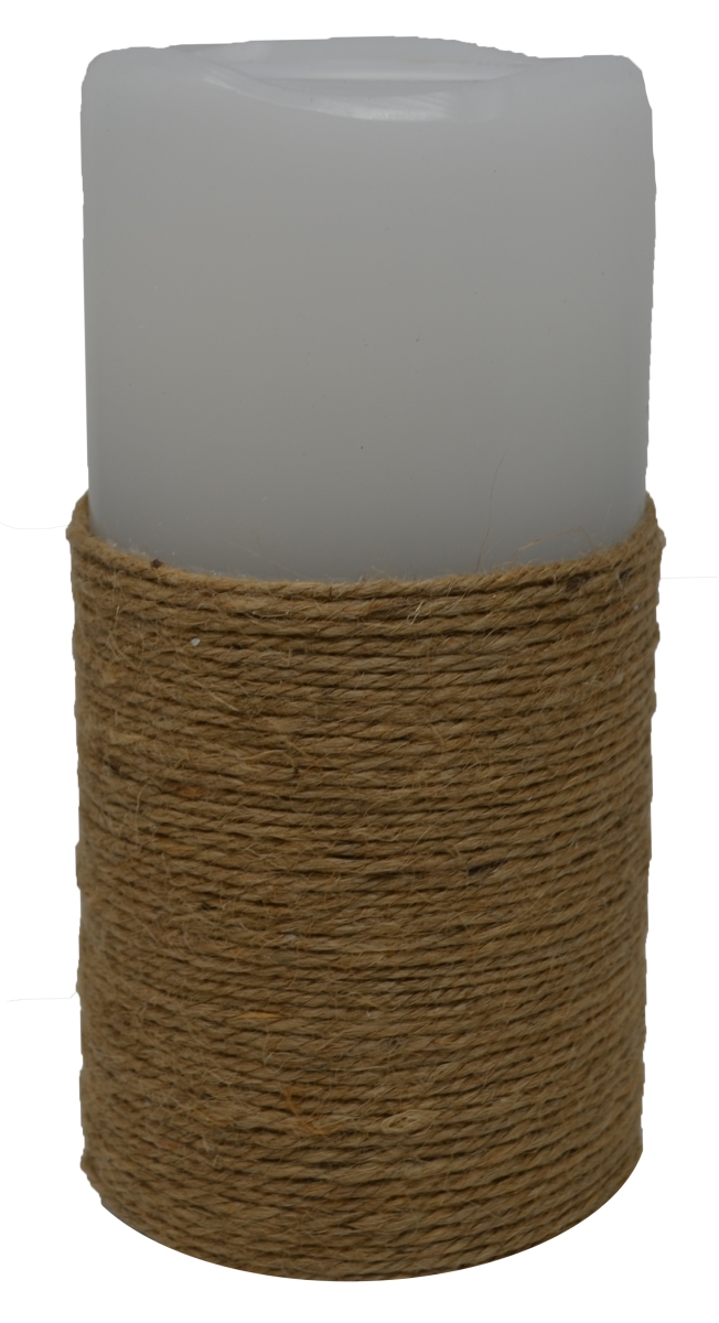 Gecf002 Led Jute Wrapped Wax Candle Fountain
