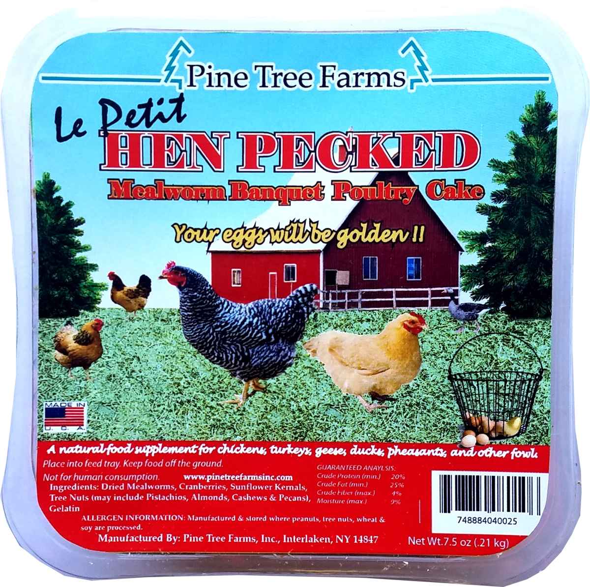 Ptf4002 Hen Pecked Mealworm Poultry Lepetit Cake, 7.5 Oz