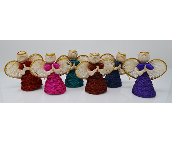 Angel01173 Janie Angel Figurines, 3 In. - Assorted Color & Gold Trim - 6 Piece