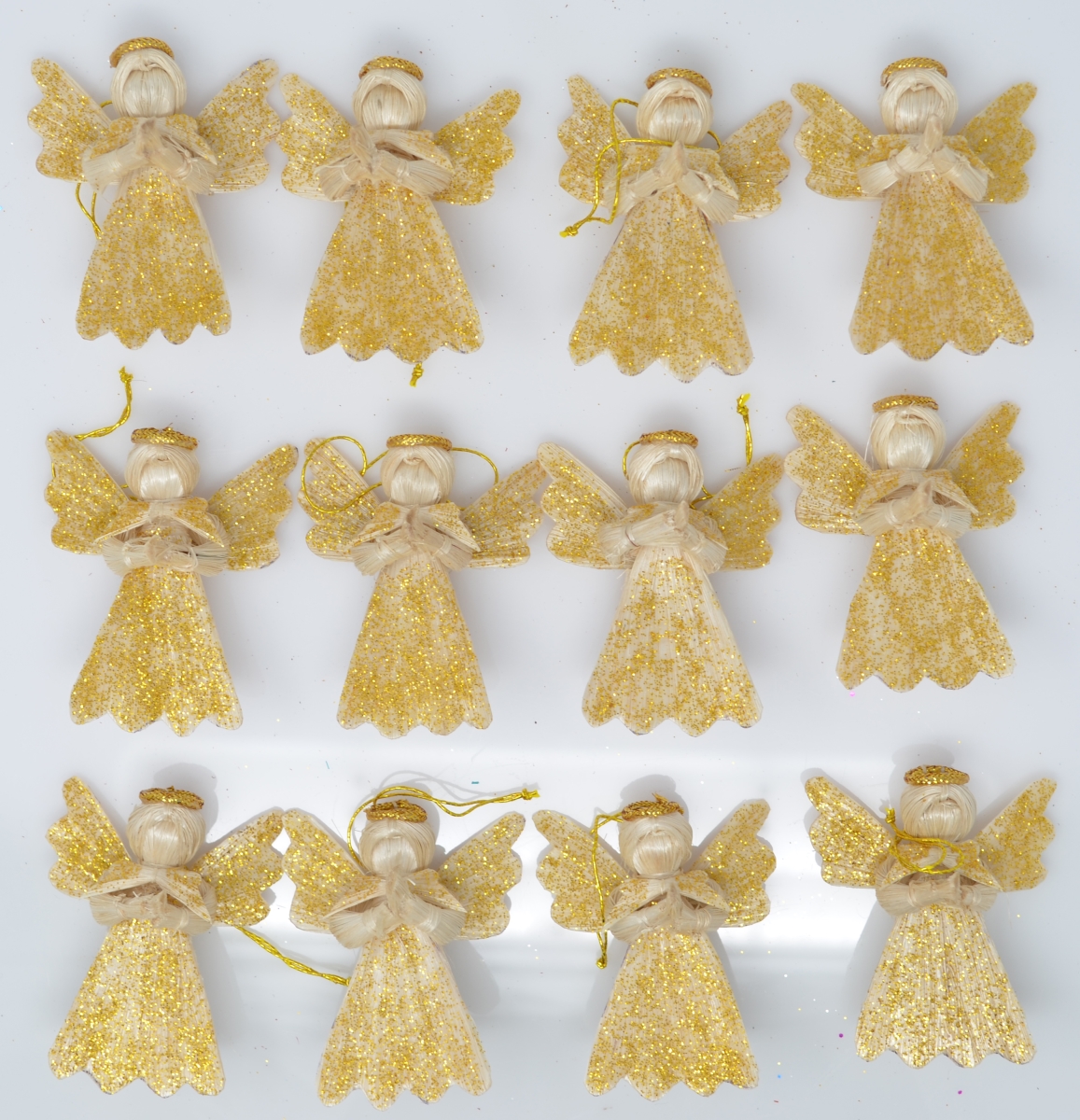 Angel0116 2 In. Argel Angel Figurines, Natural With Gold Dust - 12 Piece