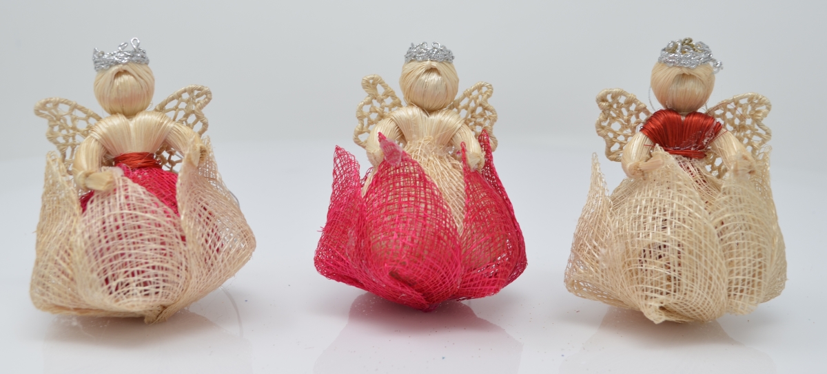 Angel0123 3 In. Rosebud Angel Figurines, Red Blouse & Skirt - 3 Piece