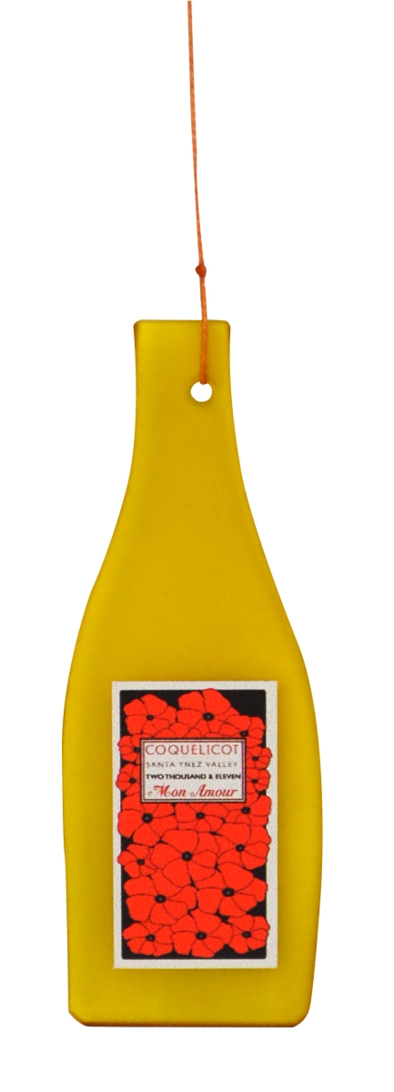 Geblueb4 Yellow Wine Bottle Glass Piece