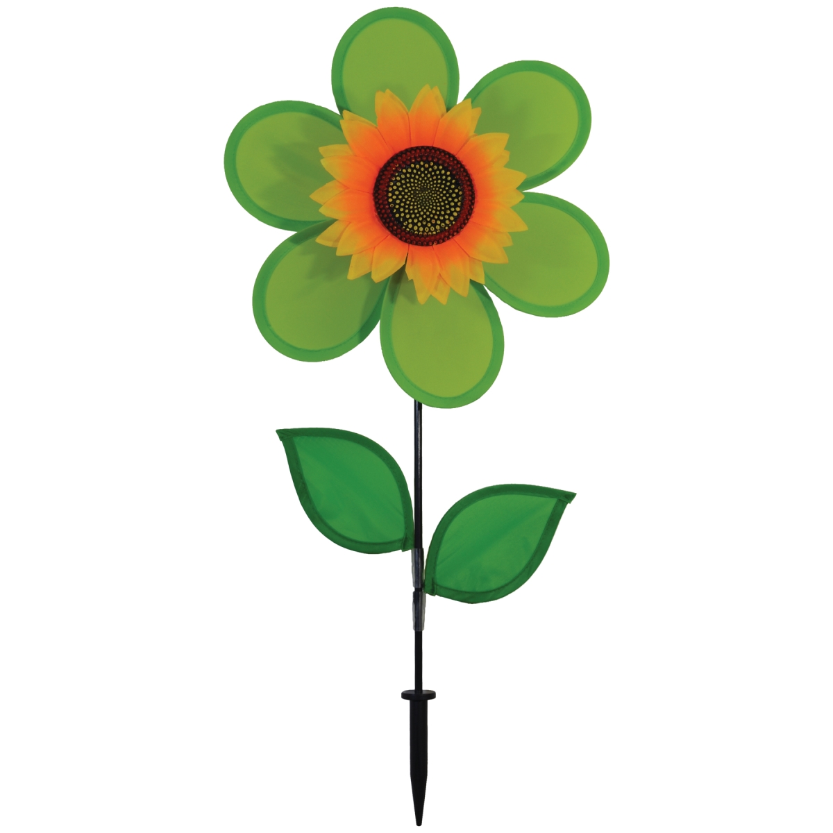 Itb2702 12 In. Green Sunflower Spinner With Leaves