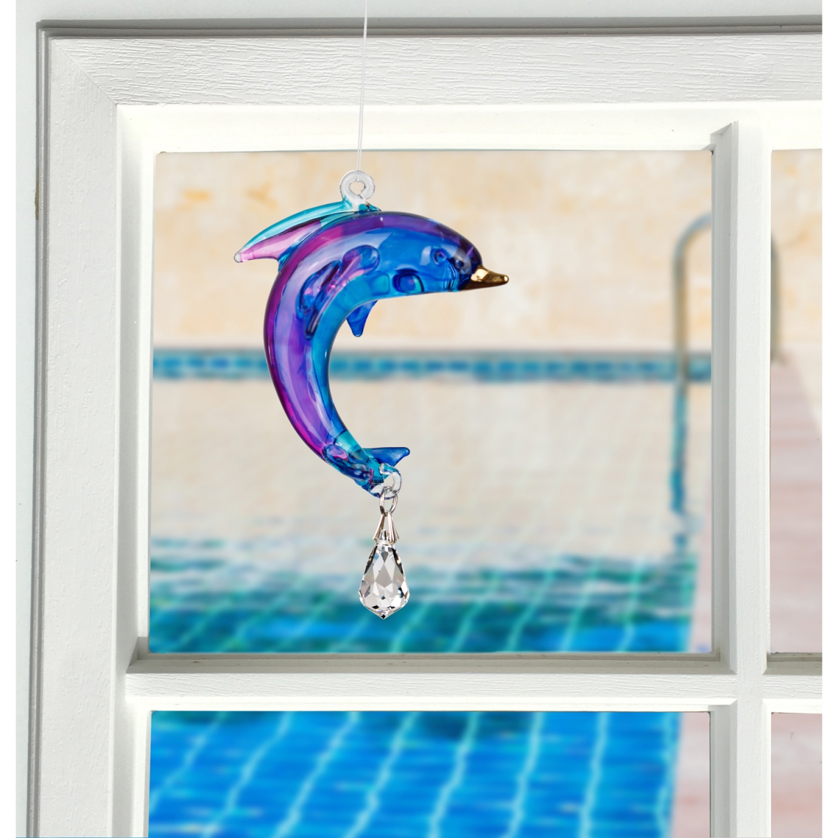 Woodclpur Fantasy Glass Dolphin - Purple