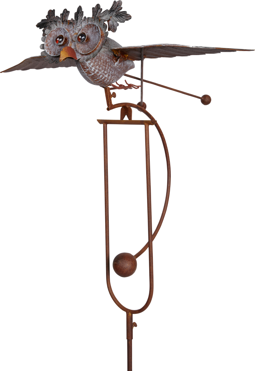 Wspwx14077 Kinetic Rocking Bird With Glasses On A Garden Stake