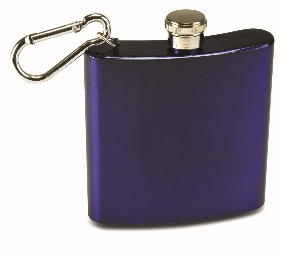26487 6 Oz Stainless Steel Flask With Fabric & Faux Leather, Blue