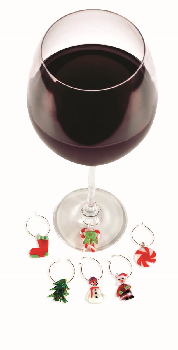 26636 Wine Charms - Glass Christmas Ornaments