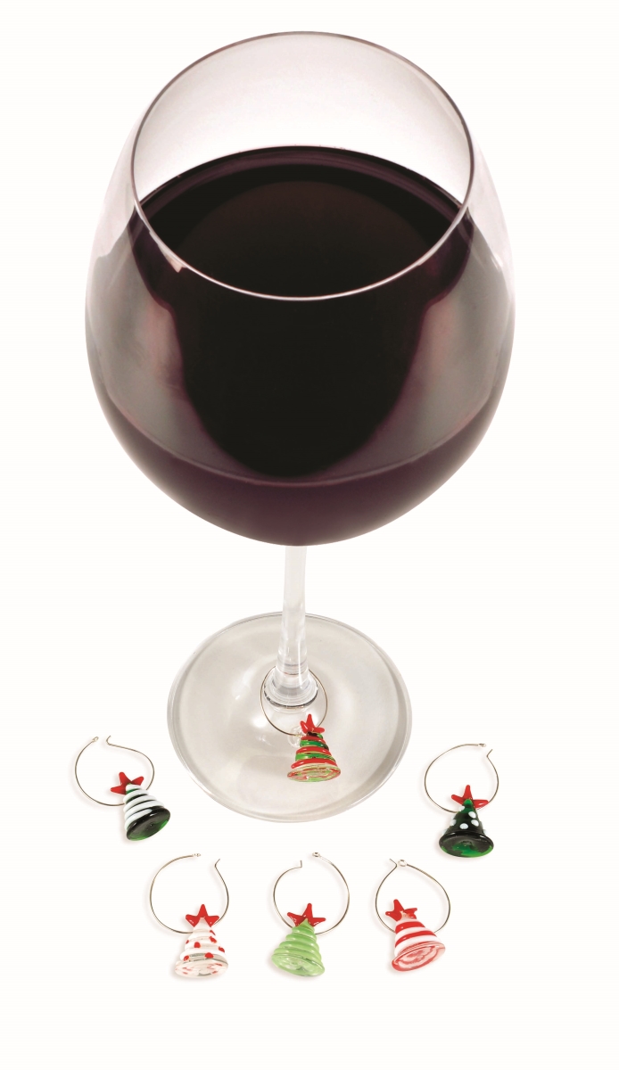 26638 Wine Charms - Glass Christmas Trees