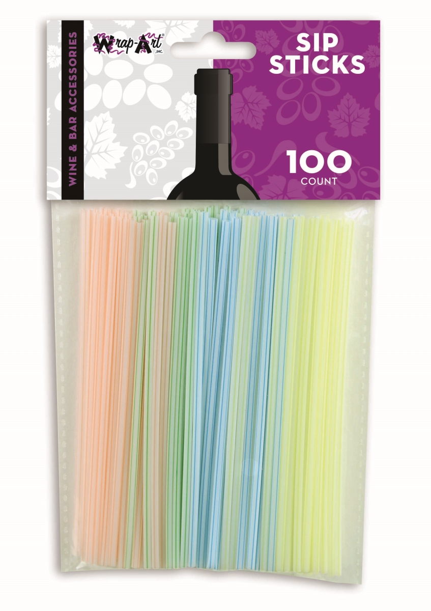26743 5 In. Plastic Sip Sticks, Multi Color - 100 Per Pack