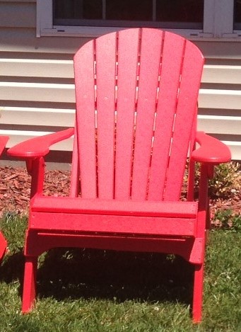 Green Country Decor 680599213014 Folding Adirondack Chair, Red