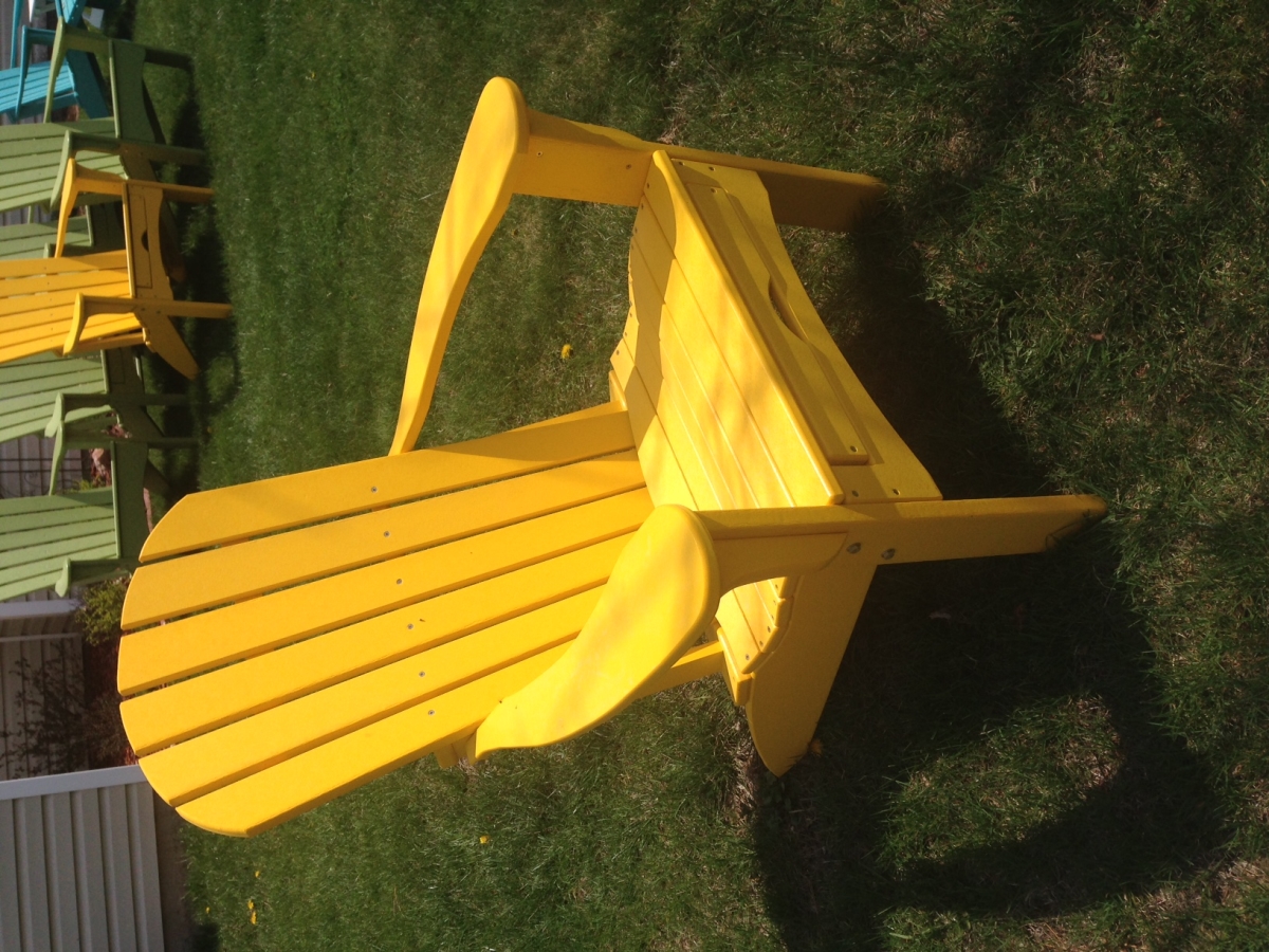 Green Country Decor 680599213021 Folding Adirondack Chair, Yellow
