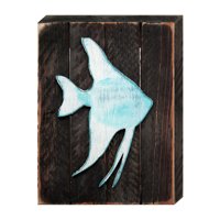 98537-08 Tropical Fish Art On Board Wall Decor