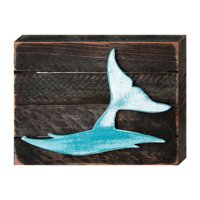 98535-18 Whale Tail Art On Board Wall Decor