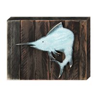 98533-18 Vintage Swordfish Tropical Art On Board Wall Decor