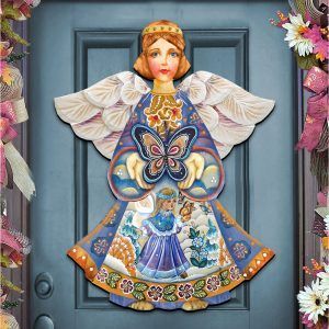 8154152m 18 X 24 X 0.25 In. Butterfly Spring Angel Wooden Hanging Or Freestanding Decoration For Home & Garden