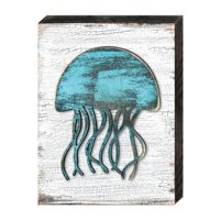 98513-18 24 X 18 In. Jellyfish Art On Board Wall Decor, Wood